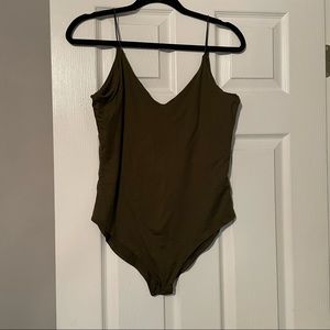Womens olive green bodysuit new with tags
